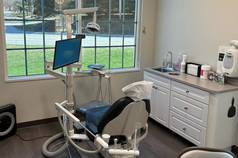 Modern Columbus dental office with chair and window view